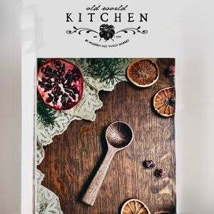 🪾2021 CHISELED BOWL SCOOP WALNUT wood NWOT Old World Market Dreamware USA Polder